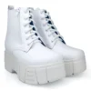 Botas De Plataforma Con Cierre Vinipiel Blanco #3000