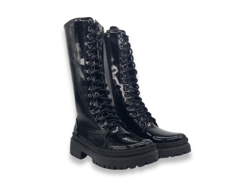 43 Botas Largas Charol Negro #903