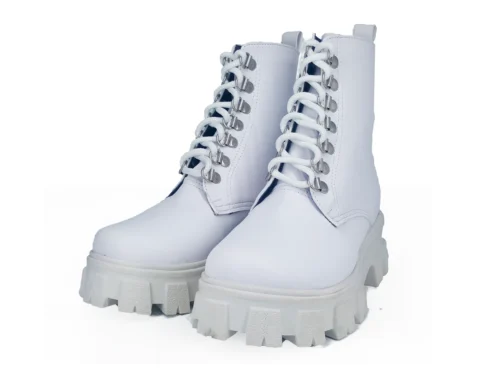 500 blanco 3 Botas De Plataforma Vinipiel Blanco #500