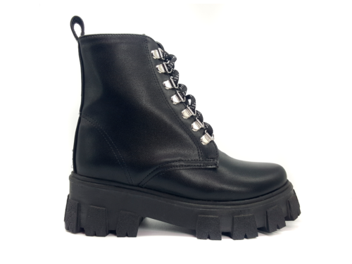 Botas De Plataforma Vinipiel Negro #500
